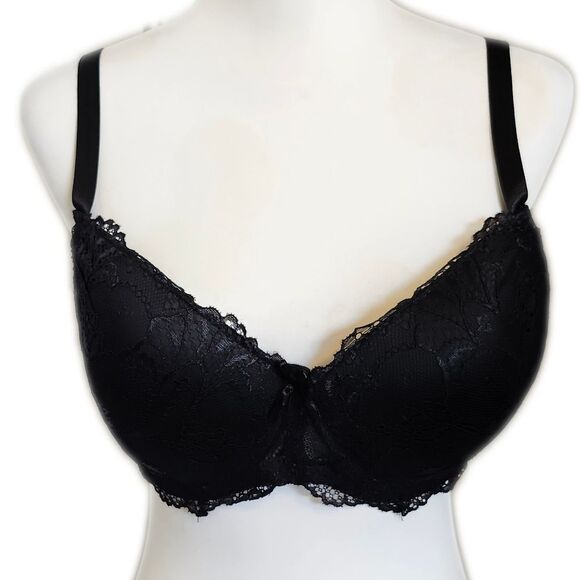 René Rofé black padded lace bra 40C, NWOT - Picture 1 of 7